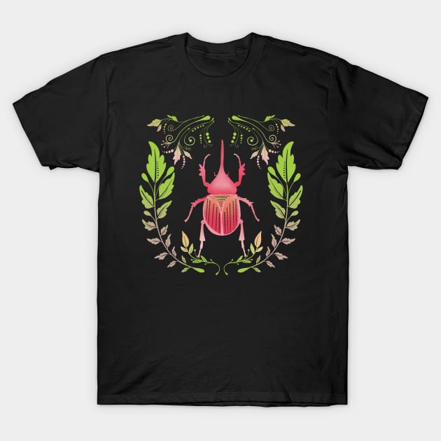 Beetle Power Pose (Hercules Beetle) T-Shirt by Halley G-Shirts